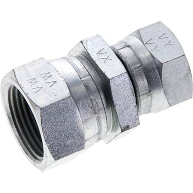 Rechte Verloopnippel G1/2 '' X G3/4 '' Binnendraad Hoge Druk Staal  60° Conus  175bar Hydrauliek