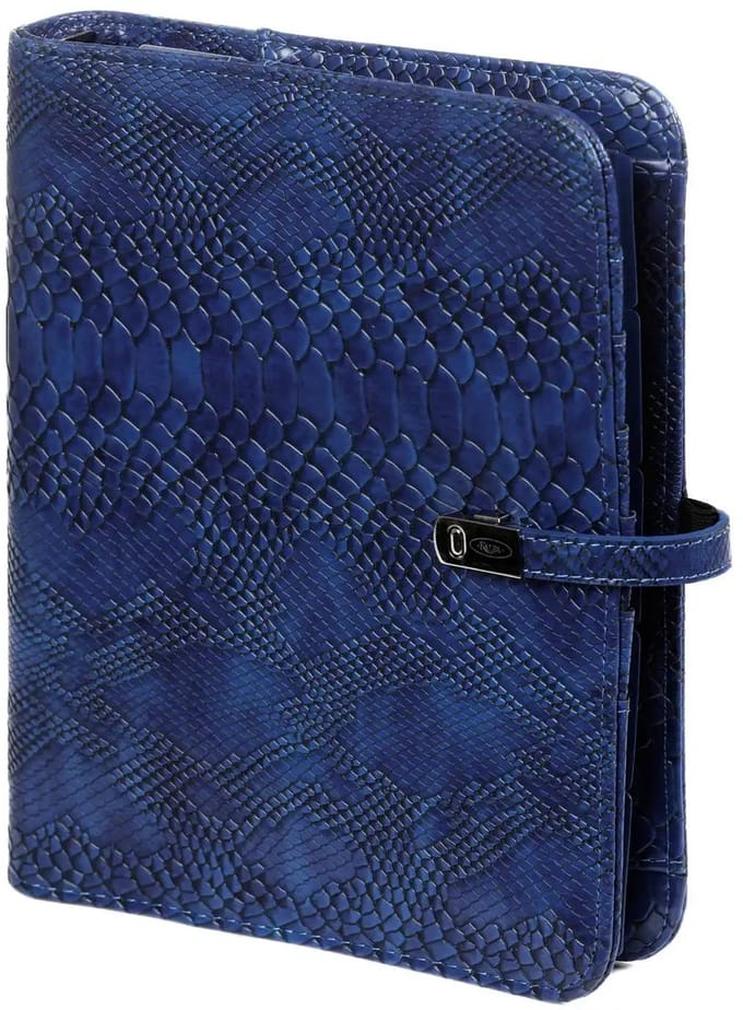 1011-75 A5 Ringband Agenda Croco Indigo 1 week per 2 paginas 2026-2027-2028
