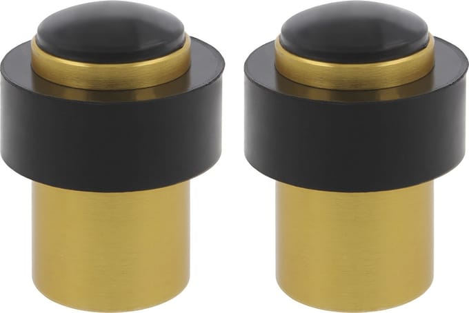 AMIG Deurstopper/deurbuffer - 2x - D30mm - inclusief schroeven - goud