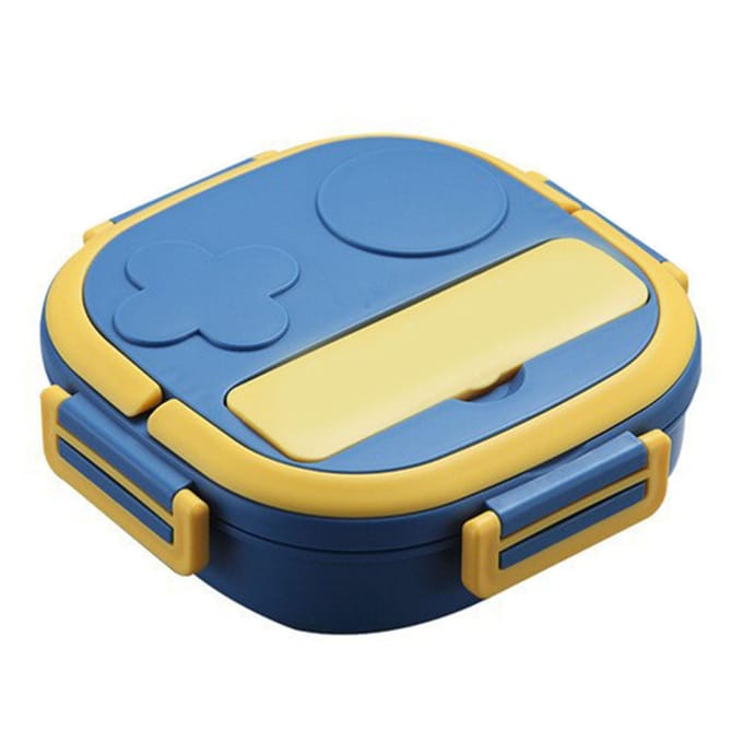 Lunchbox met meerdere compartimenten Voedselcontainer Grote capaciteit Roestvrij staal voor thuis buiten 2 3 Compartment blauw