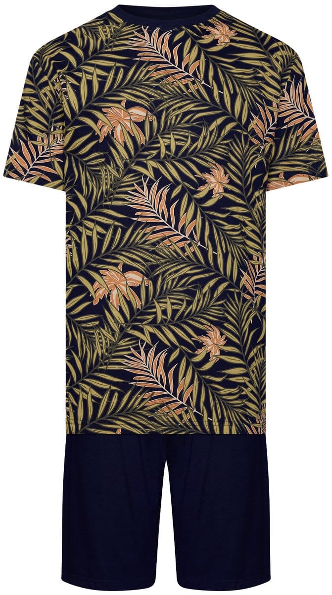 Pastunette Shortama Tropical - Katoen - Blauw - Print - Maat XL