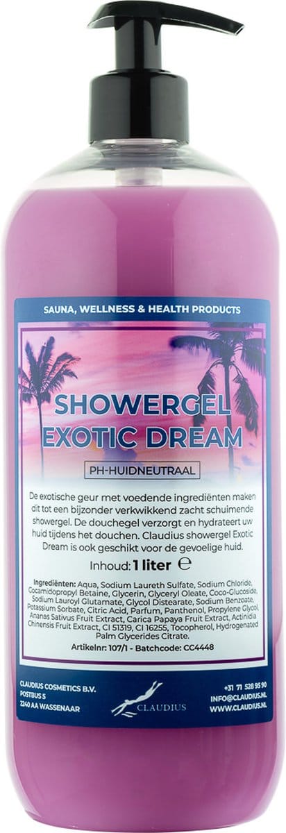 Claudius Douchegel Exotic Dream 1 liter - met gratis pomp - Showergel