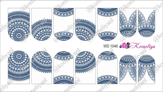 Korneliya Water Decal - Nail Wrap WD 1046