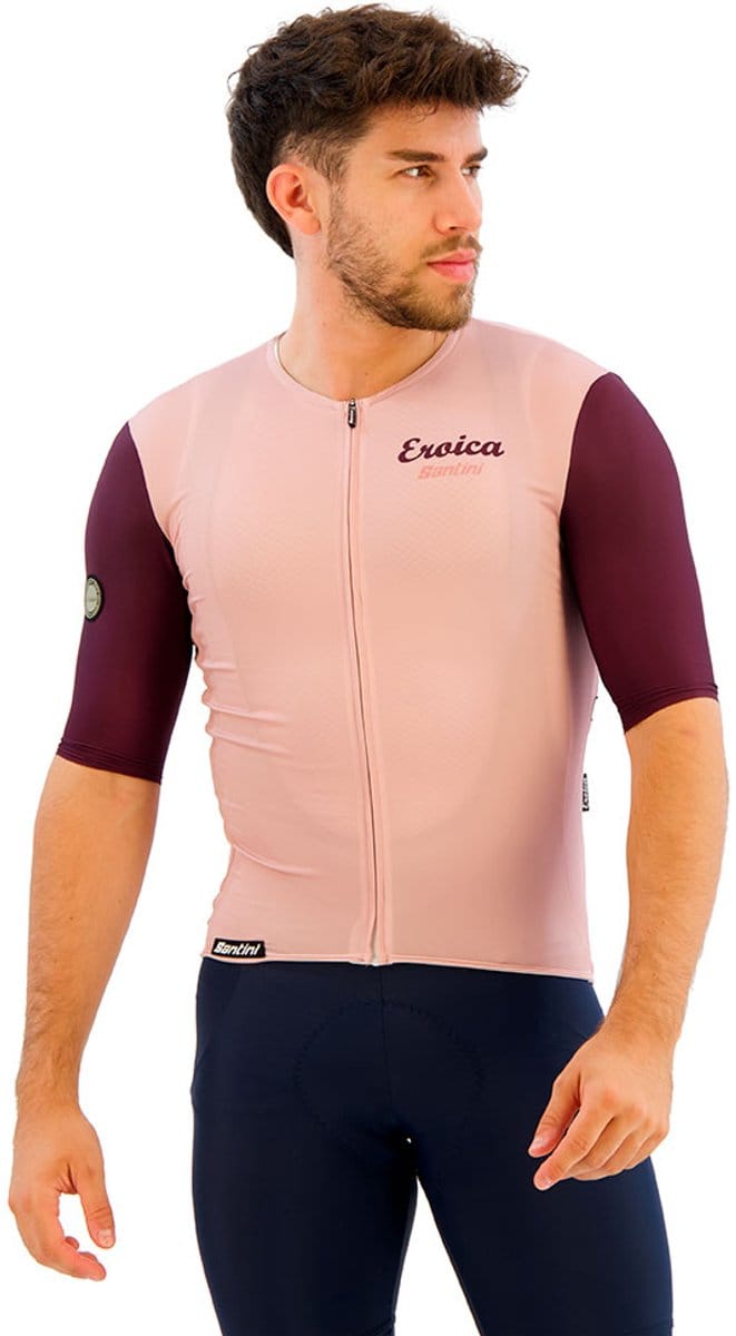 Santini Eroica Borgo Korte Mouw Wielertrui Roze S