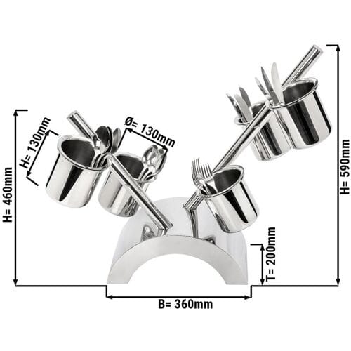 GGM Gastro Besteckkasten/ Regal - mit 5 Behältern Zilver