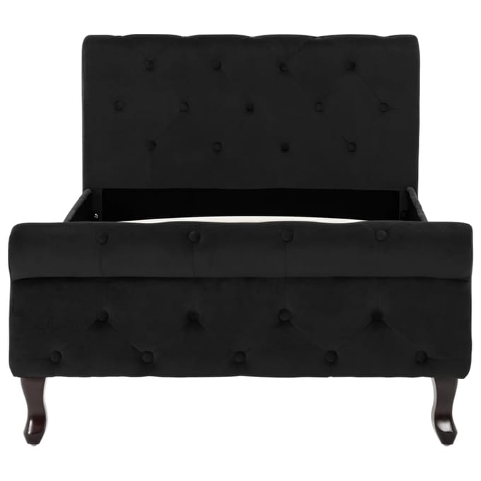 vidaXL - Bedframe - fluweel - zwart - 90x200 - cm