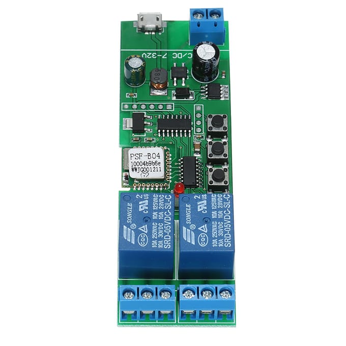 eWeLink Smart Wifi Switch Universele Module 2CH USB DC5V/7-32V Draadloze Schakelaar Timer Telefoon APP Afstandsbediening Thuis Spraakbesturing voor Smart Home groen