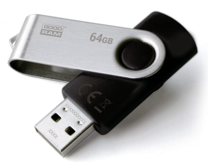 Goodram 64GB USB 2.0 64GB USB 2.0 Type-A Zwart, Zilver USB flash drive