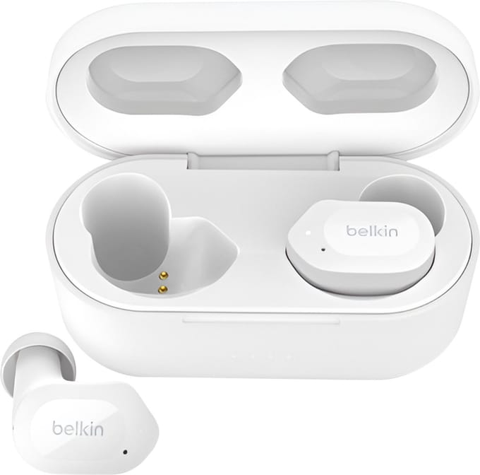 Belkin SoundForm Play In Ear headset Bluetooth Wit Headset, Oplaadbox, Bestand tegen zweet