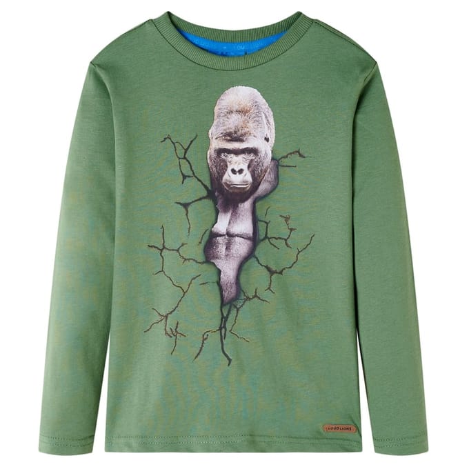 vidaXL - Kindershirt - met - lange - mouwen - 116 - lichtkakikleurig