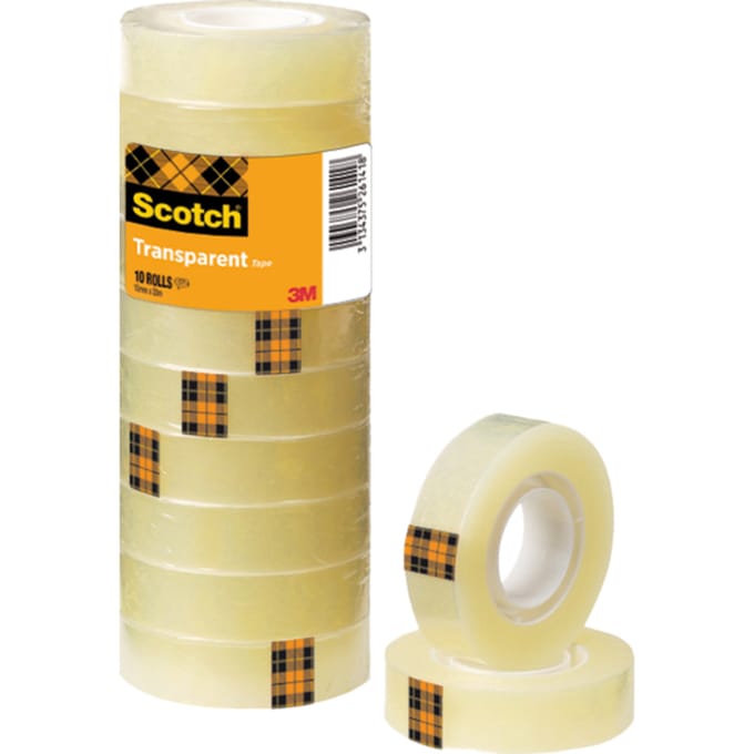 Scotch® General Purpose Tape, Transparant, Toren, 15 mm x 33 m, 10 Rollen/Toren