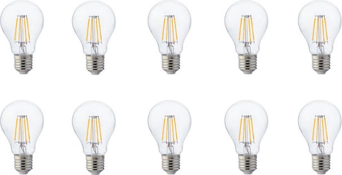 LED Lamp 10 Pack - Filament - E27 Fitting - 4W - Natuurlijk Wit 4200K