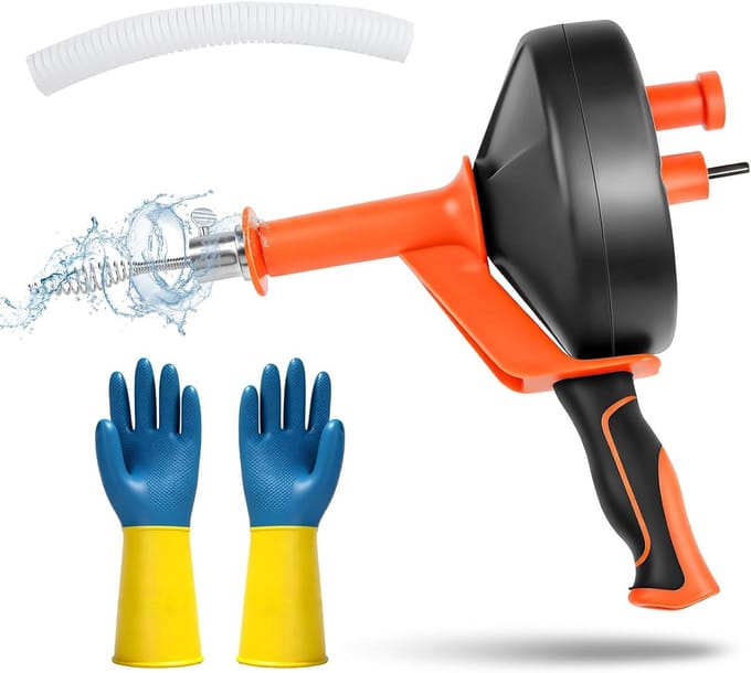 Reinigingsspiraal - Afvoer Ontstopper - Verstopte Afvoer - Flexibele Lengte - 10 Meter - Oranje