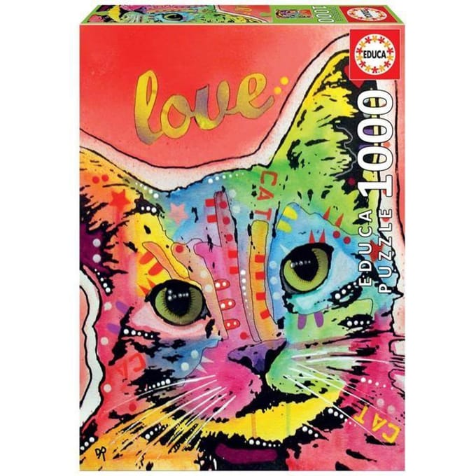 EDUCA - puzzel - 1000 stuks - Dean Russo - Tilt Cat love