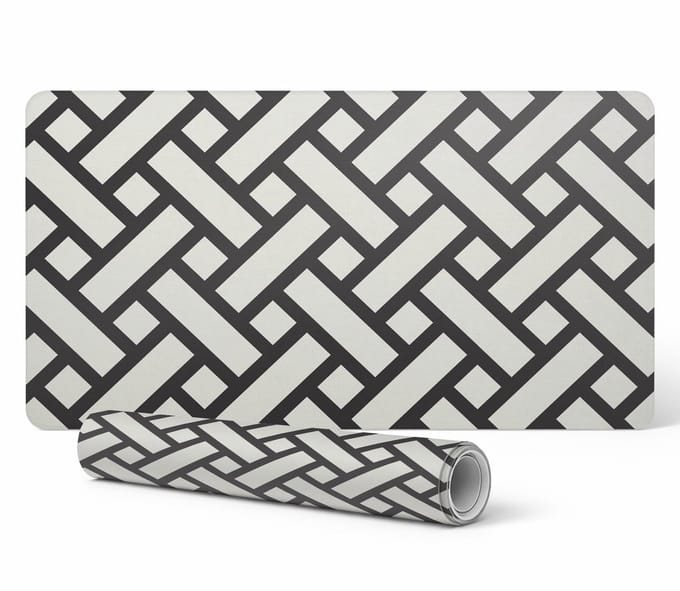 Moderne bureauonderlegger voor thuiswerken, geometrisch patroon, 120x60 cm