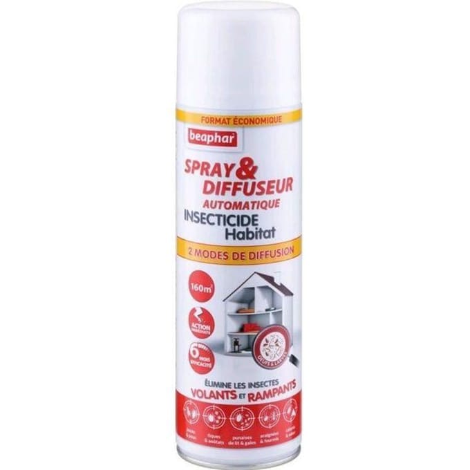 Beaphar Spray et Diffuseur Automatique Insecticide Habitat 500ml