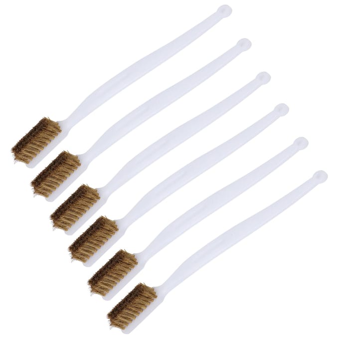 6 stuks Printer Reiniging Stalen Draadborstel Plastic Handvat Roestverwijdering Draadborstel Accessoire white