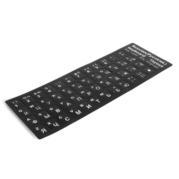 Autocollant de remplacement pour clavier russe, accessoire pour ordinateur de bureau et portable black
