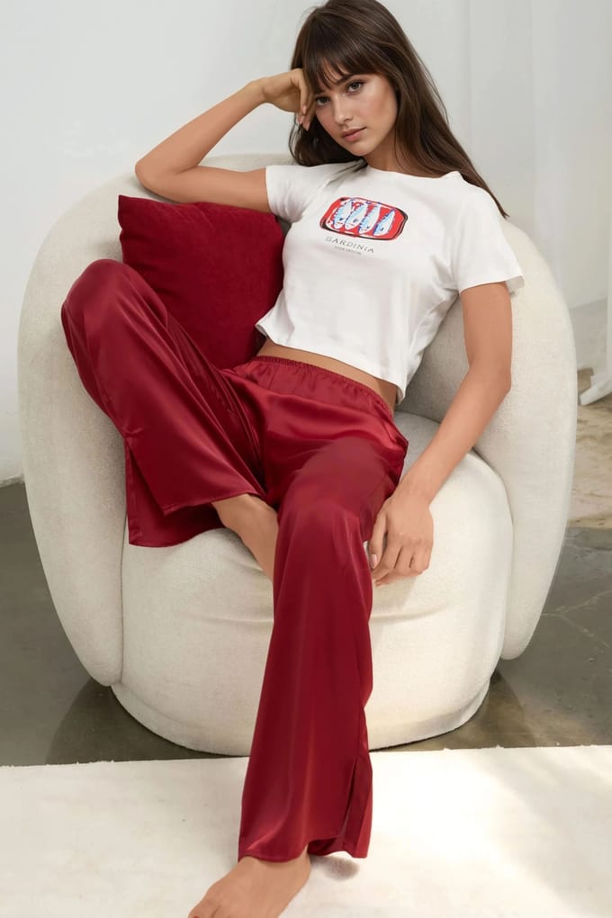 Geprinte Regular Fit Crew Neck 100% Katoenen Cropped T-shirt