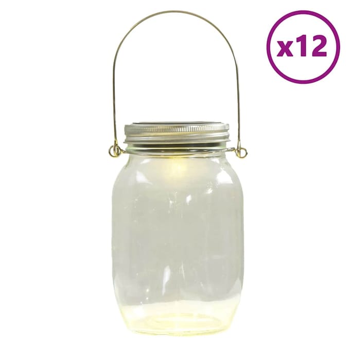 vidaXL Tuinlantaarns 12 st glas warmwit