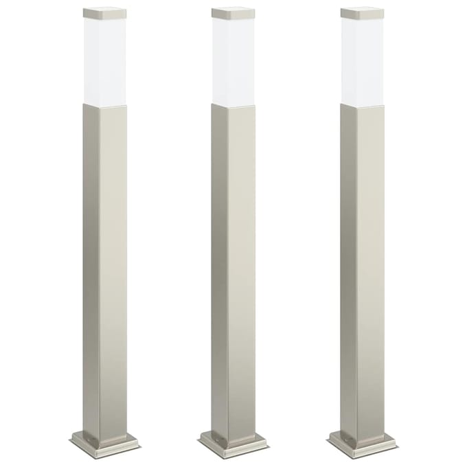 vidaXL Bolderverlichting 3 stuks 80 cm RVS IP44