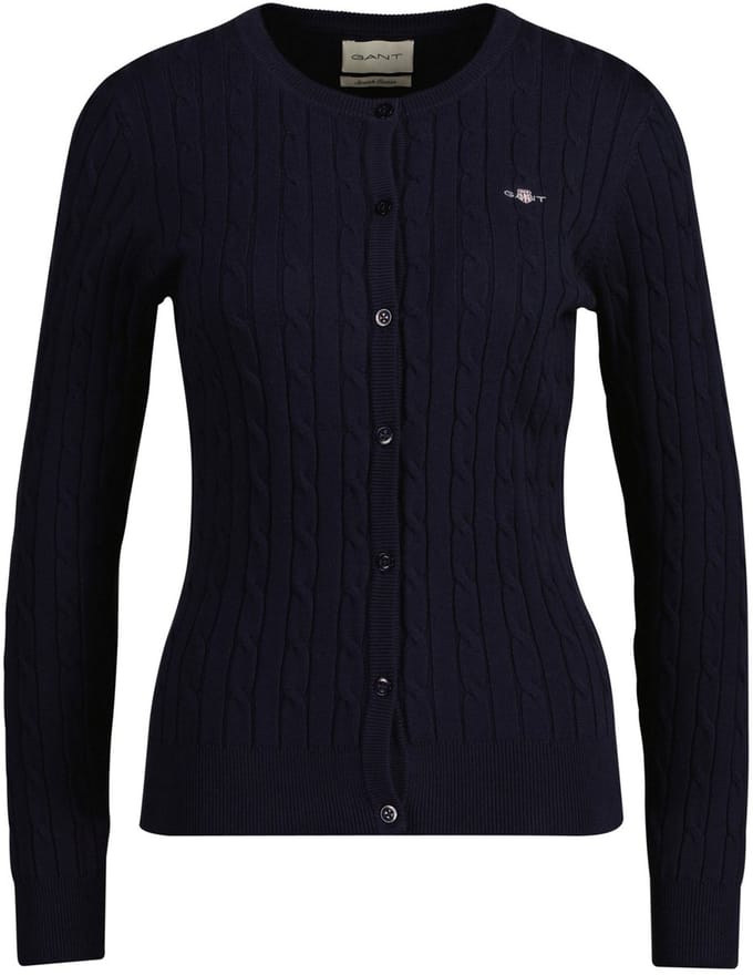 Gant Eights Gebreid Vest In Navy Elastisch Katoen