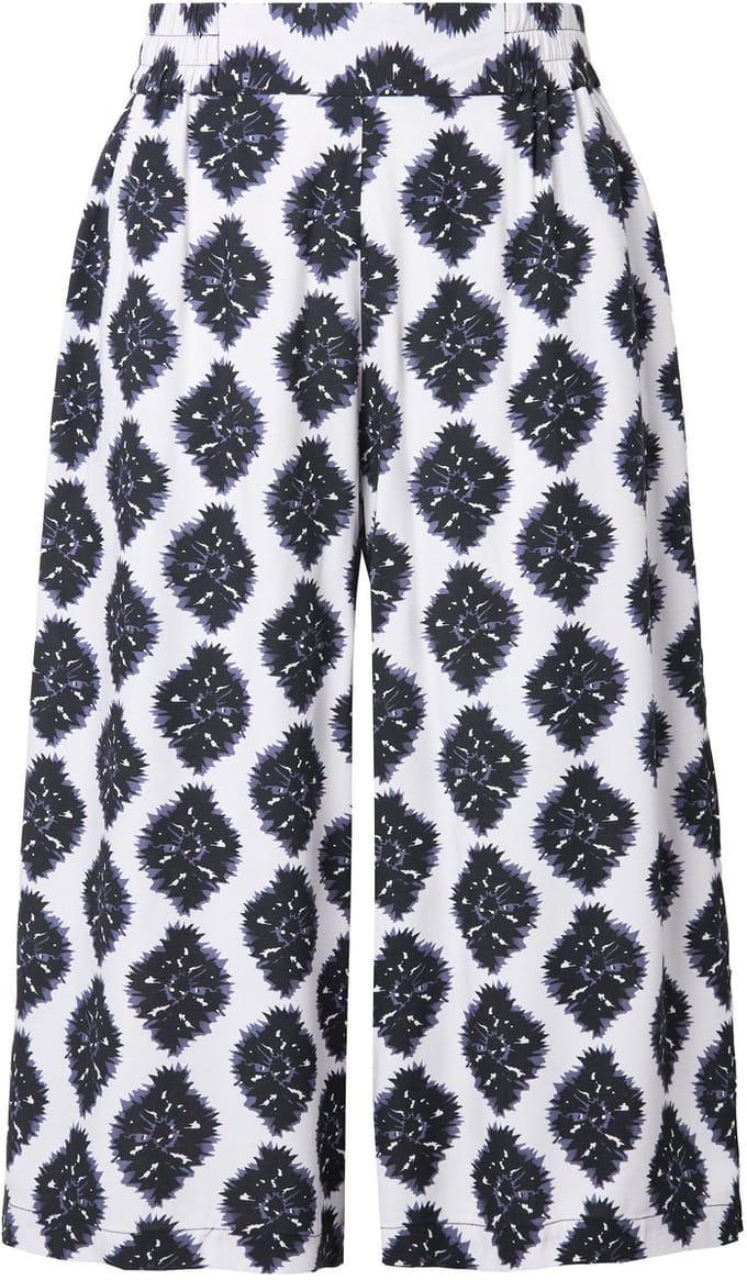 Studio Untold - Dames - Culotte wijde pijpen all-over print - Off-white - Maat 46