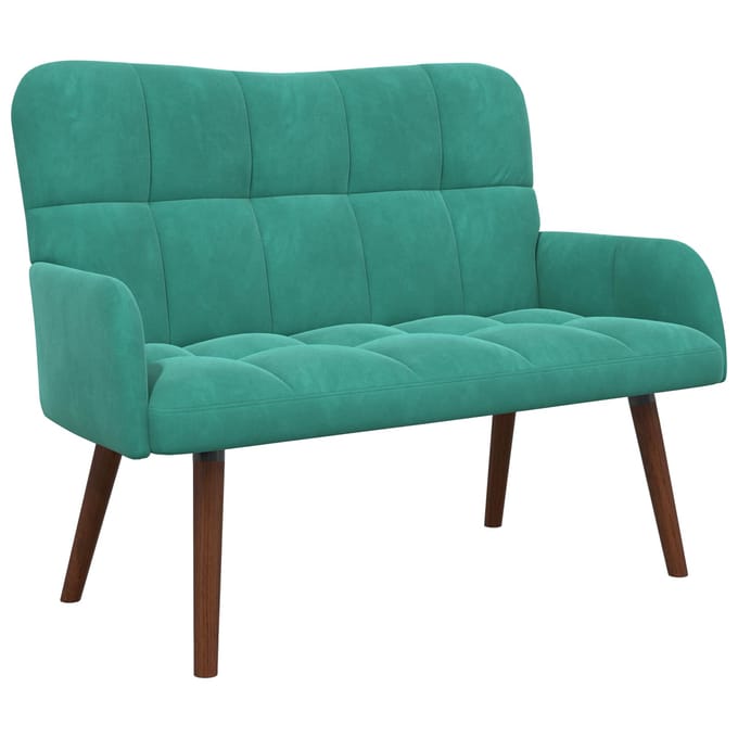 vidaXL - 2-Zits - Sofa - Turquoise - 115 - x - 61 - x - 87 - cm - fluweel