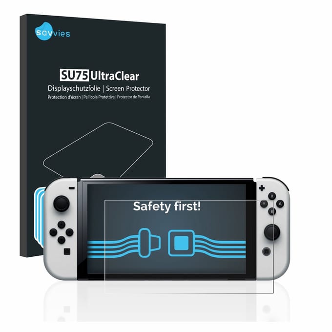 Savvies - Screenprotector voor Nintendo Switch OLED-Modell - Folie Beschermfolie transparant 18 Stuks