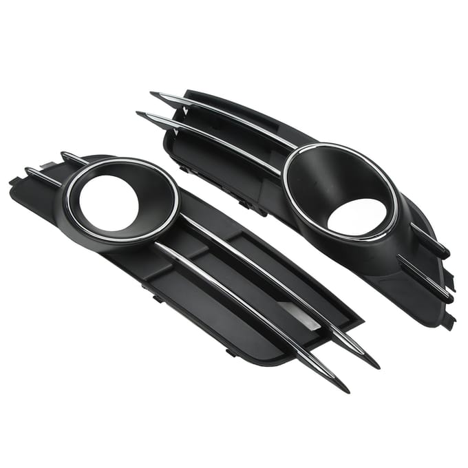 Set Onderste Bumperroosters met Mistlichtdecoratie voor A6 C7 2012?2014 black