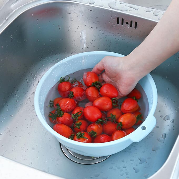 Keuken Wasmand Multifunctioneel Verdikt Grote Capaciteit Dubbellaags Afdruipmand voor S white