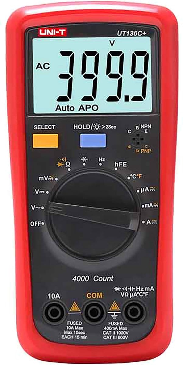 UNI-T UT136C+ - Multimeter - Hoogspanningsmeting - Automatische Bereikselectie - LCD-Display