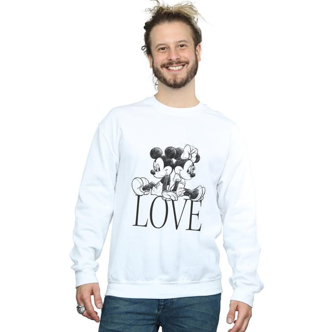 Disney Heren Mickey and Minnie Mouse Love Sweatshirt (Wit)