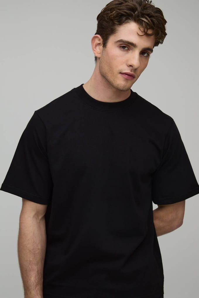 2 Pack Essential Regular Fit T-Shirt | Black | Size XL