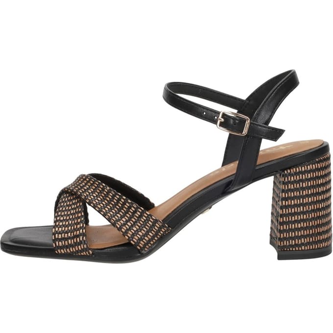 Tamaris Sandalen met hak zwart Textiel - Maat 41