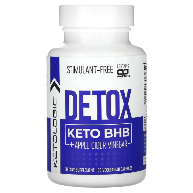 KetoLogic, Detox Keto BHB + Appelazijn, 60 Plantaardige Capsules
