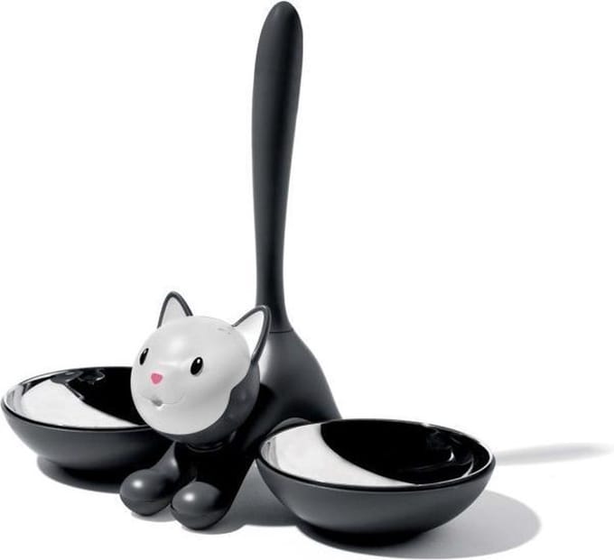 Alessi Tigrito Voerbakje Kat - Zwart