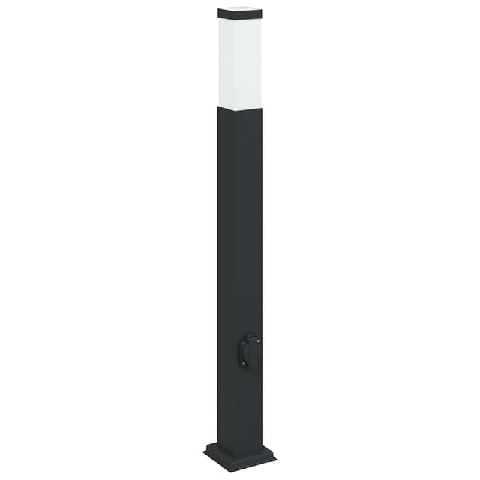 vidaXL Bolderarmatuur met stopcontact 80 cm Zwart IP44