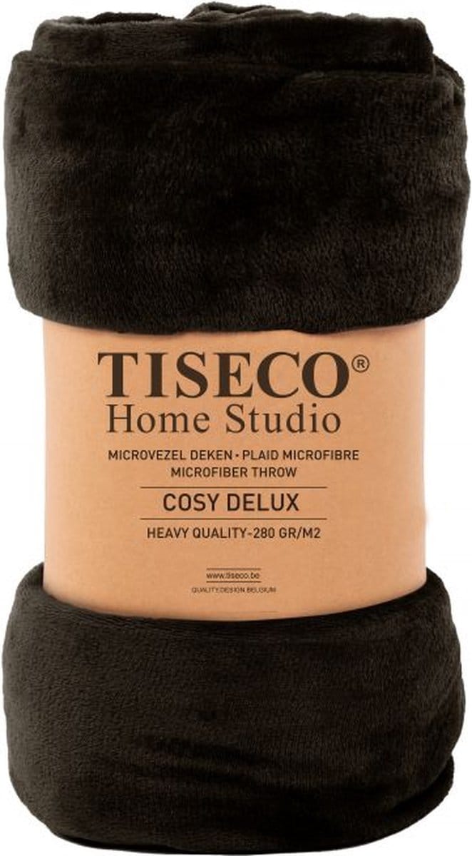 Tiseco Home Studio - Deken COSY DELUX - microflannel - 280 g/m² - 240x220 cm - Zwart