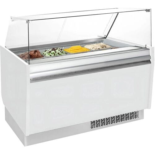 GGM Gastro Eistheke LIAM - 1560mm - Statisch - für 13+13x 5 Liter Eisbehälter - Weiß Wit