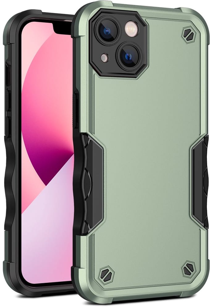 Cityhoesje - iPhone 15 Plus-14 Plus - Non-slip Stripes- - PC+TPU Backcase - Groen