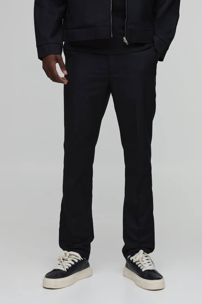 Pantalon Met Geperste Vouw En Rechte Pasvorm Uit Co-ord Set | Black | Size 30