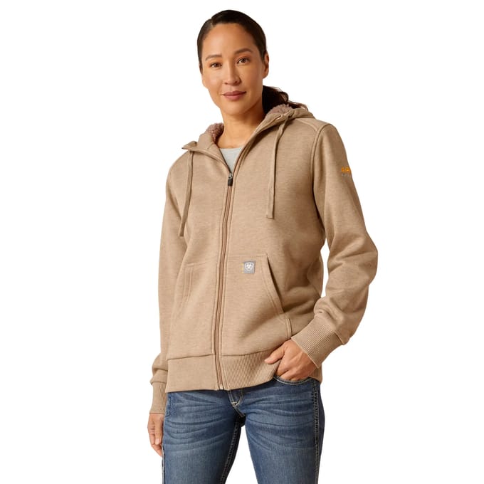 Dames hoodie met volledige rits Ariat Rebar Sherpa