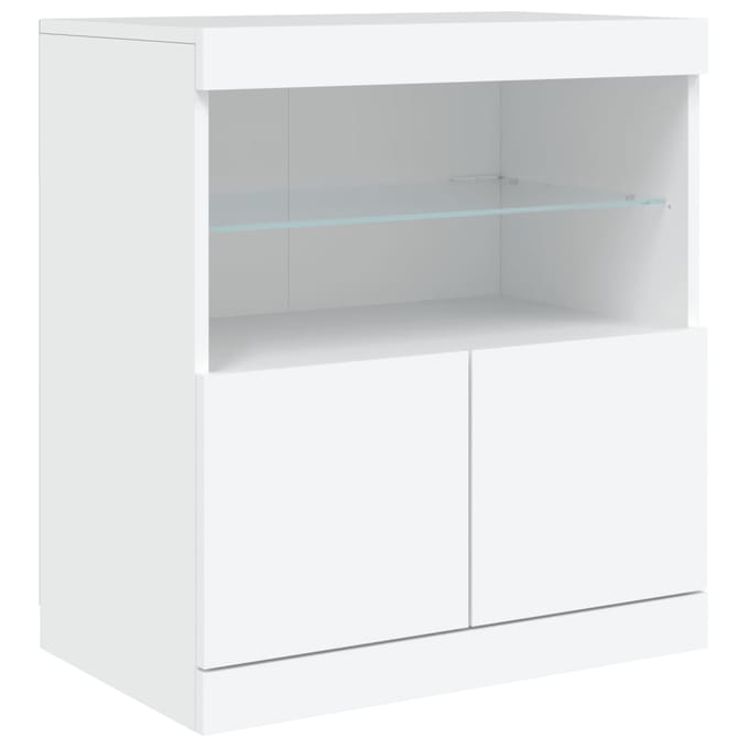 vidaXL - Dressoir - met - LED-verlichting - 60x37x67 - cm - wit