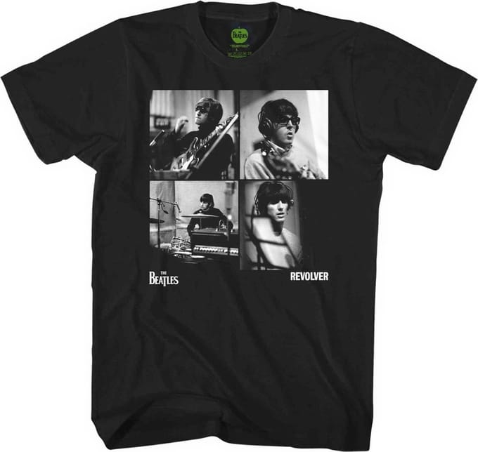 The Beatles - Revolver Studio Shots Heren Tshirt - M - Zwart