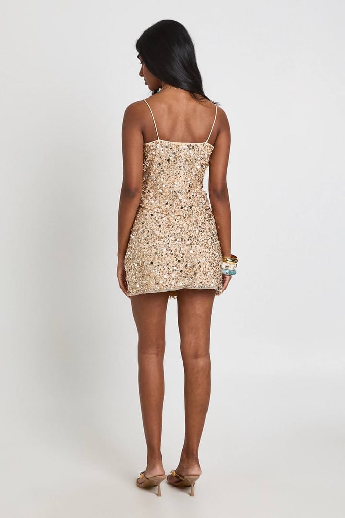 boohoo Dames Gekraald Pailletten Corset Top Met Baleinstructuur | Nude | Maat: 38