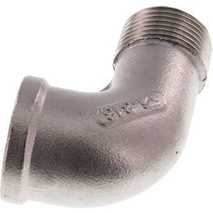 Rp 3/4'' x R 3/4'' F/M RVS L-Fitting 90graden 16 Bar