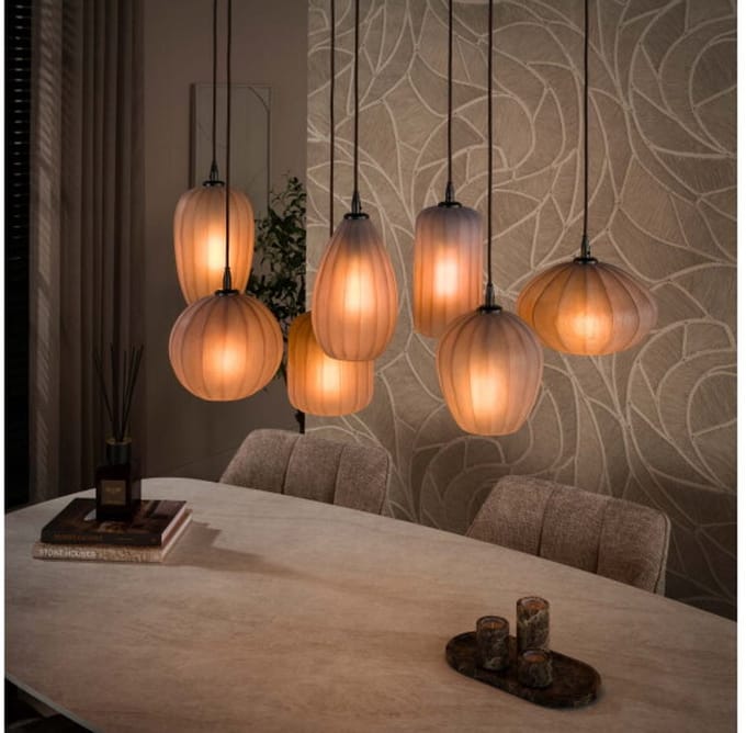 Hanglamp Altura 4+3L - Sienna bruin-frosted
