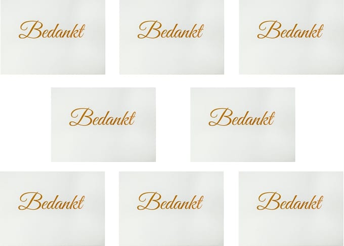 3BMT® Bedankt Kaartjes - Met Enveloppen - Set van 8