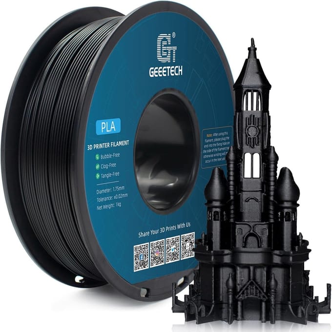 GEEETECH Filament PLA Black/ Zwart 1.75mm 1kg 3D Printer Filament